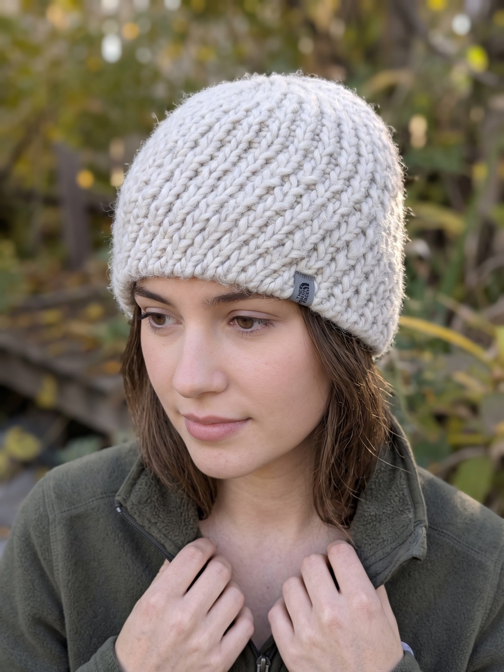The North Face Chunky Wool Blend Beanie Fleece Lined Gorpcore Ski Chalet Toque
